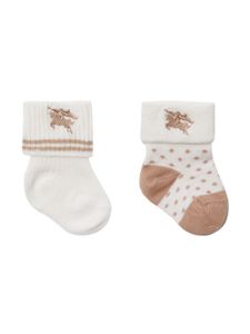 Burberry Kids lot de deux paires de chaussettes bicolores - Tons neutres