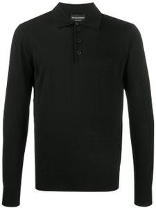 Emporio Armani polo à manches longues - Noir