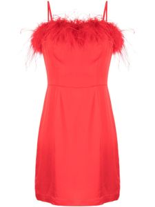 Kitri robe courte Nola à détails de plumes - Rouge