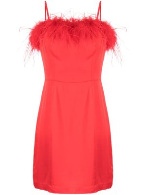Kitri robe courte Nola à détails de plumes - Rouge