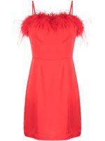 Kitri robe courte Nola à détails de plumes - Rouge