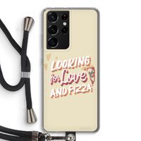 Pizza is the answer: Samsung Galaxy S21 Ultra Transparant Hoesje met koord