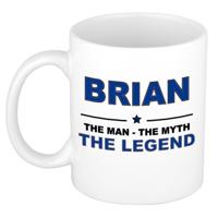 Brian cadeau mok - man myth legend - naam koffiemok / beker - wit en blauw - 300 ml