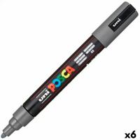 Acrylverfmarkeerder POSCA PC-5M Donker grijs 1,8-2,5 mm (6 Stuks) - thumbnail
