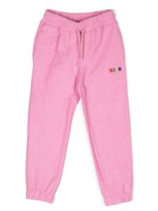 MSGM Kids pantalon de jogging à logo brodé - Rose