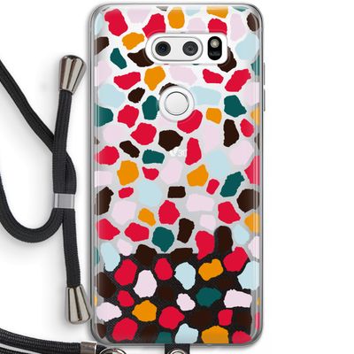 Colored Giraffe: LG V30 Transparant Hoesje met koord