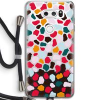 Colored Giraffe: LG V30 Transparant Hoesje met koord Colored Giraffe: LG V30 Transparant Hoesje met koord