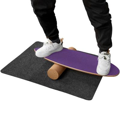 Balancebord van Hout Balanceboard Balancetrainer Trickboard voor Thuis Inclusief Kurkenrol Paars