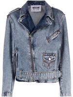 MOSCHINO JEANS veste en jean à ornements en cristal - Bleu