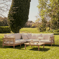 Kave Home 5-zits Hoek Loungeset 'Sacova' Eucalyptushout