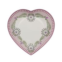 Plate Heart Shape Lila White 21.5cm
