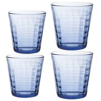 Set van 16 drinkglazen/waterglazen blauw 220/275 ml Prisme