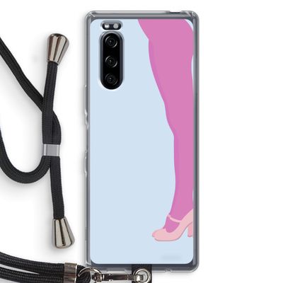 Pink panty: Sony Xperia 5 Transparant Hoesje met koord