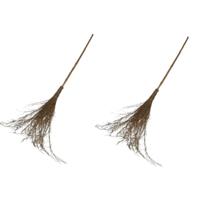 Heksen bezem - 2x - 96 cm - heks verkleedaccessoires - Halloween - Heksenbezems - kunststof