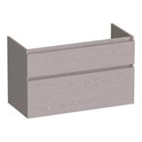 Brauer Delight - Onderkast - 100 cm - met 2 Softclose Lades Greeploos en 1 Sifon Uitsparing - Timber Greige