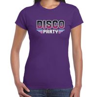Feest shirt Disco seventies party t-shirt paars voor dames 2XL  -