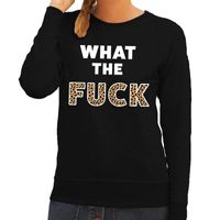 What the Fuck tijgerprint tekst sweater zwart voor dames - thumbnail