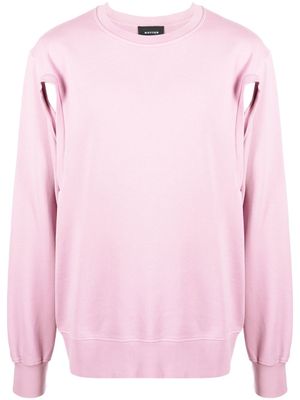 Botter sweat en coton biologique à découpes - Rose