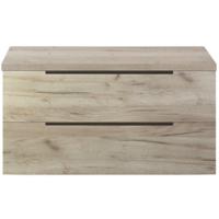 Seville Badmeubelset 100 cm - Wastafelblad Craft Oak Edge Greep