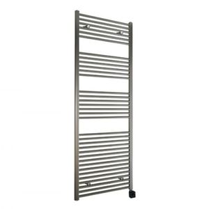 Sanicare elektrische design radiator 60x112cm inox-look met Bluetooth en thermostaat rechts chroom