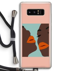 Orange lips: Samsung Galaxy Note 8 Transparant Hoesje met koord