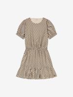Nik&Nik zomer jurk meisjes - taupe / zwart - Bailey