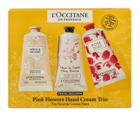 L&apos;Occitane Pink Flowers Hand Cream Trio Set 225ml Hand- en voetverzorging