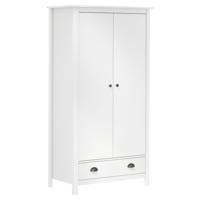 Kledingkast Hill 2 deuren 89x50x170 cm massief grenenhout wit