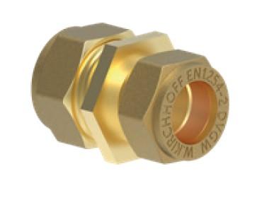 Kirchhoff Messing eindstuk, blank, 12 mm, klemkoppeling voor koperen buis - 989459117