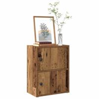 Boekenkast 40x24x52 cm bewerkt hout oud houtkleurig