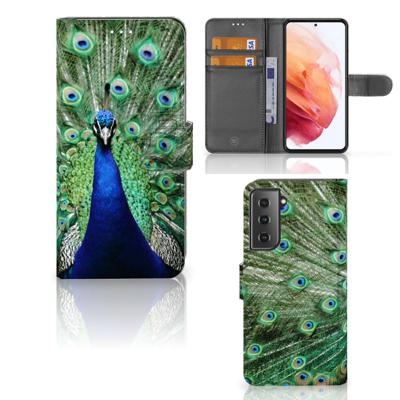 Samsung Galaxy S21 | Telefoonhoesje | Met pasjeshouder | Pauw