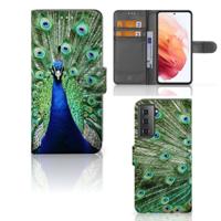 Samsung Galaxy S21 | Telefoonhoesje | Met pasjeshouder | Pauw