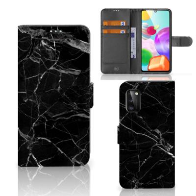 Samsung Galaxy A41 | Bookcase | Marmer Zwart - Origineel Cadeau Vader | Portemonnee hoesje