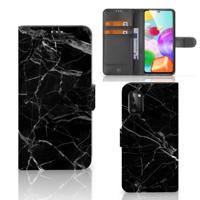 Samsung Galaxy A41 | Bookcase | Marmer Zwart - Origineel Cadeau Vader | Portemonnee hoesje