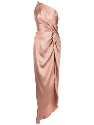 Michelle Mason robe en soie à détail noué - Rose