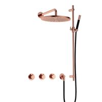 Hotbath Cobber IBS70 inbouwdouche met 30cm hoofddouche en glijstang rosé goud - thumbnail