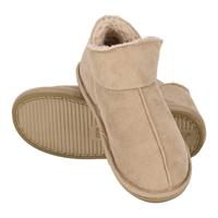 Apollo dames sloffen - instappers - beige - suede look - hoog model - pantoffels - harde zool