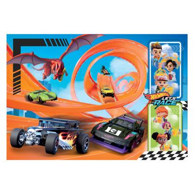 Clementoni legpuzzel super color hot wheels, 104st.