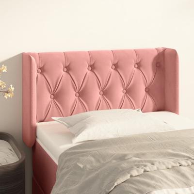Hoofdbord met randen 83x16x78/88 cm fluweel roze