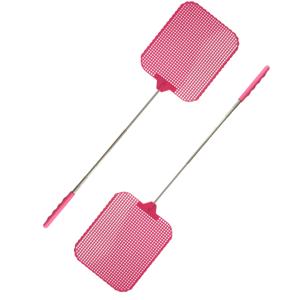 CM Vliegenmepper compact - 2x - uitschuifbaar - 35/77 cm - roze