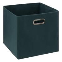 Opbergmand/kastmandje - Smaragd groen - 31 x 31 x 31 cm - 29 liter - Vakkenkast manden - Stof