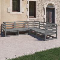 5-delige Loungeset massief grenenhout grijs