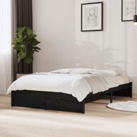 Bedframe massief hout zwart 120x190 cm