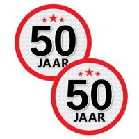 50 jaar leeftijd sticker - 8x - rond - Dia 15 cm - 50 jaar verjaardag - jubileum - leeftijd versieri