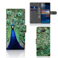 Sony Xperia 10 | Telefoonhoesje | Met pasjeshouder | Pauw