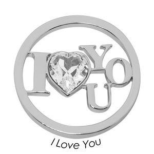 Quoins Disk I Love You staal zilverkleurig Large QMOK-28L-E-CC