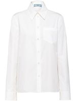 Prada chemise en popeline à logo brodé - Blanc