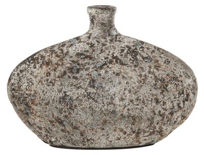 MUST Living Vaas 'Nava' Terracotta, 21cm, kleur Grijs