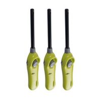 Set van 3x stuks lime groene barbecue aanstekers/gasaanstekers navulbaar 26 cm