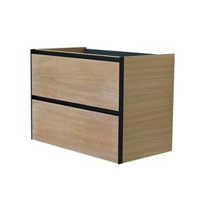 Wastafelonderkast met 2 Laden BWS Elements 80x45.2 cm Naturel Eik / Mat Zwart